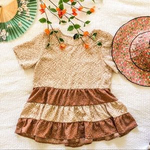 NWOT Tiered floral blouse